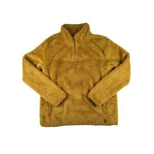 Eddie Bauer - Teddy Bear Fuzzy Quarter Zip Top in Mustard Yellow